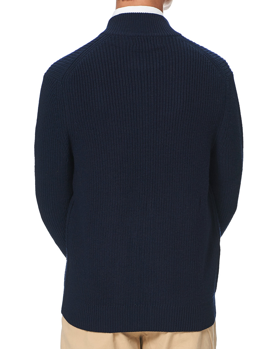 Herren | Pullover | Brooks Brothers | Shaker Stitch Full Zip Navy