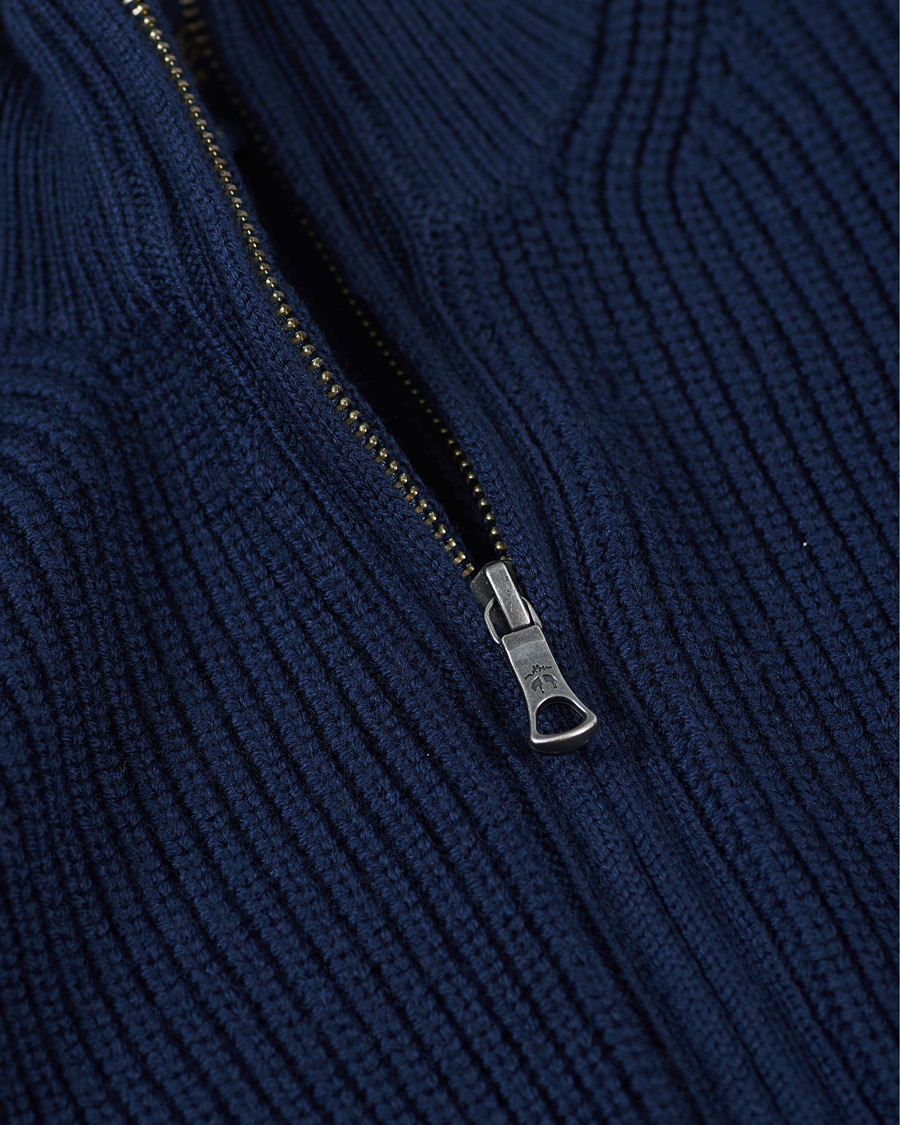 Herren | Pullover | Brooks Brothers | Shaker Stitch Full Zip Navy