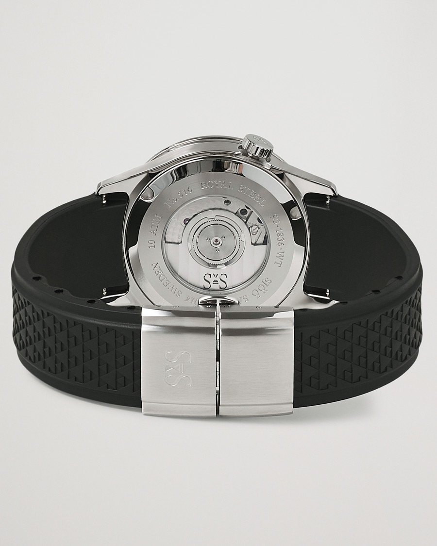 Herren | Sjöö Sandström Royal Steel Worldtimer 36mm Blue with Rubber | Sjöö Sandström | Royal Steel Worldtimer 36mm Blue with Rubber