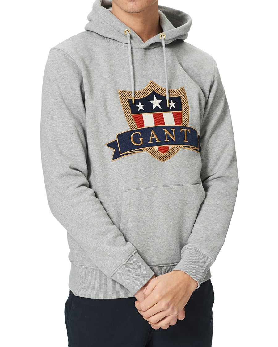 Herren | Pullover | GANT | Banner Shield Hoodie Grey Melange