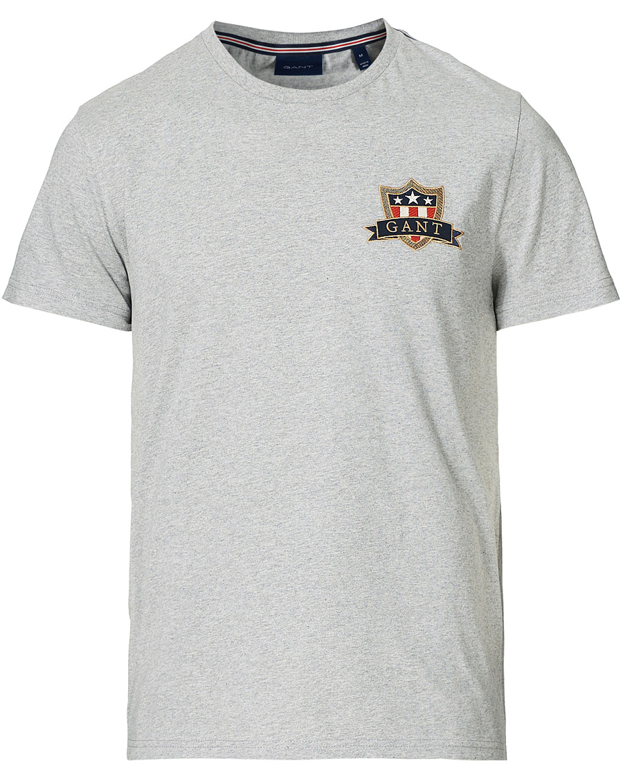 Herren | T-Shirts | GANT | Banner Shield Tee Grey Melange