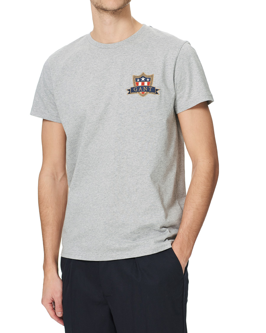 Herren | T-Shirts | GANT | Banner Shield Tee Grey Melange