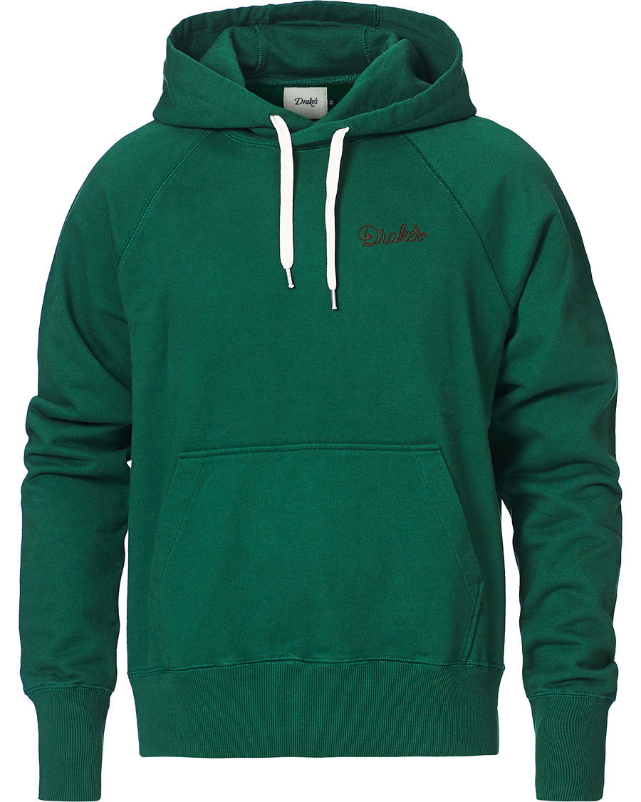 Herren | Pullover | Drake's | Hooded Cotton Sweatshirt Green