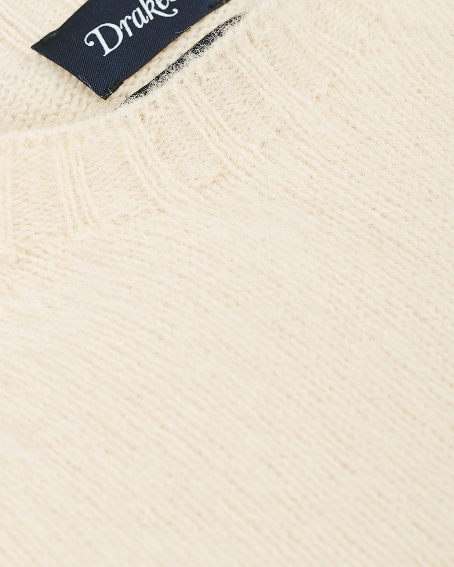 Herren | Pullover | Drake's | Shetland Crew Neck Jumper Ecru
