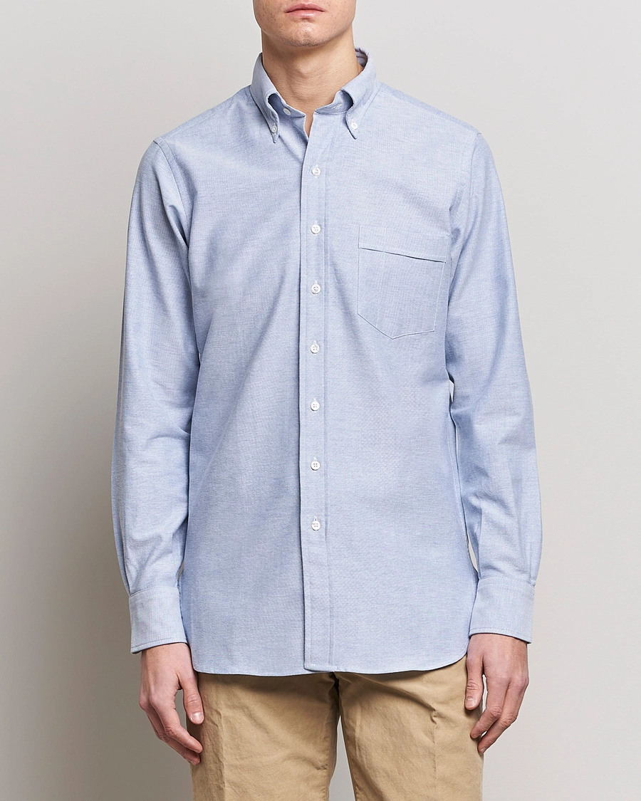 Herren | Kleidung | Drake's | Button Down Oxford Shirt Blue