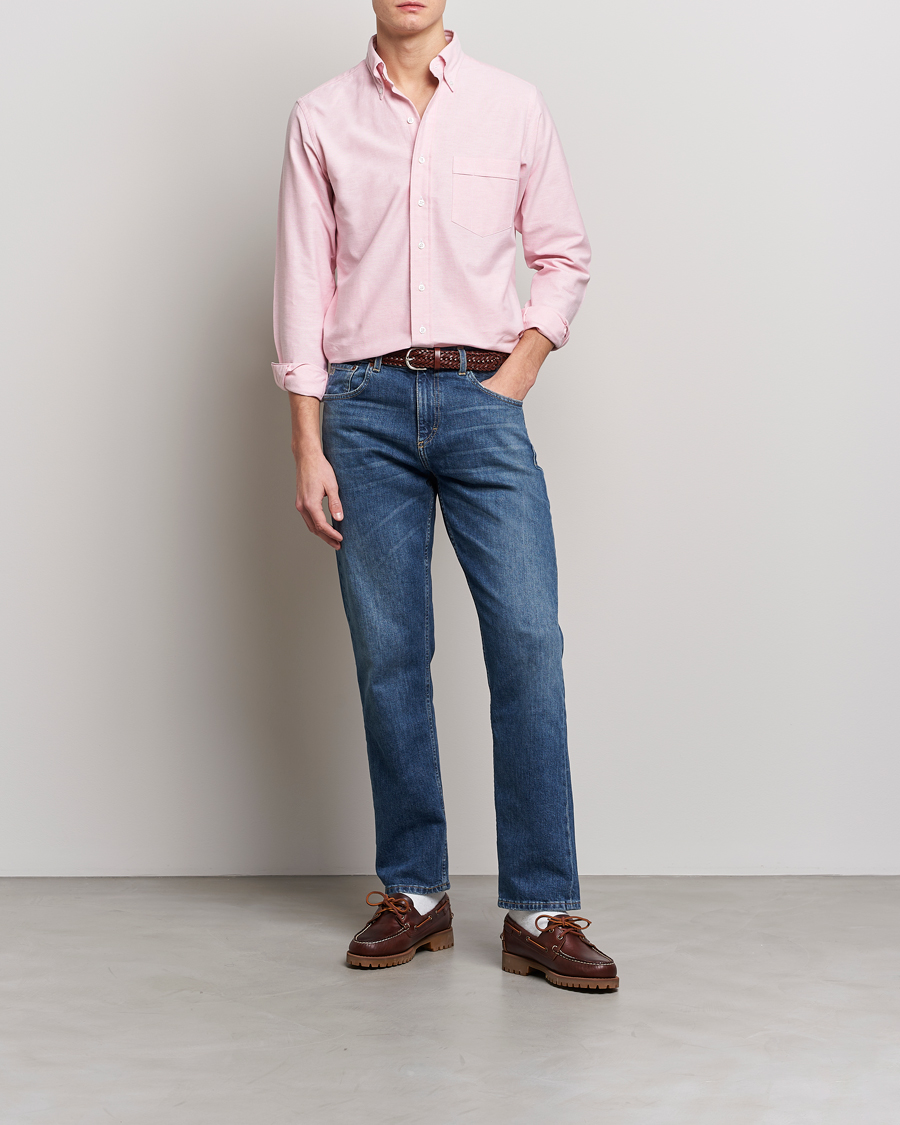 Herren | Hemden | Drake's | Button Down Oxford Shirt Pink