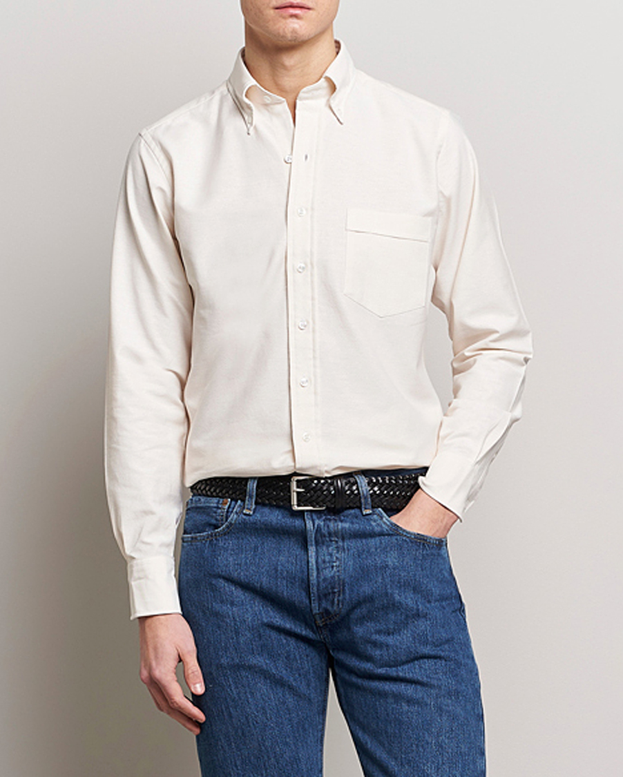 Herren | Hemden | Drake's | Button Down Oxford Shirt Cream