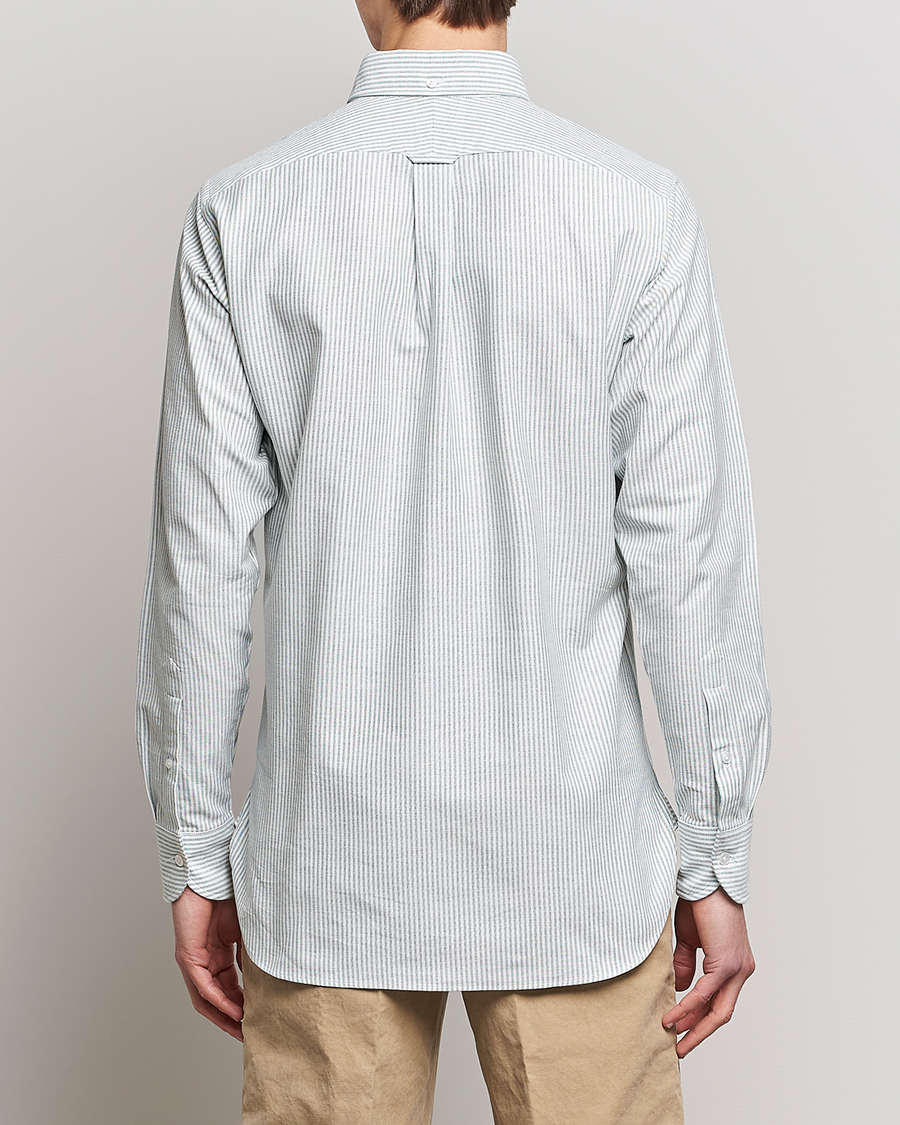 Herren | Hemden | Drake's | Striped Button Down Oxford Shirt Light Green
