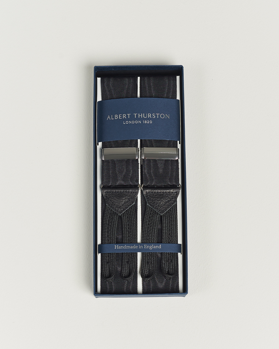 Herren | Albert Thurston Moiré Braces 40mm Black | Albert Thurston | Moiré Braces 40mm Black