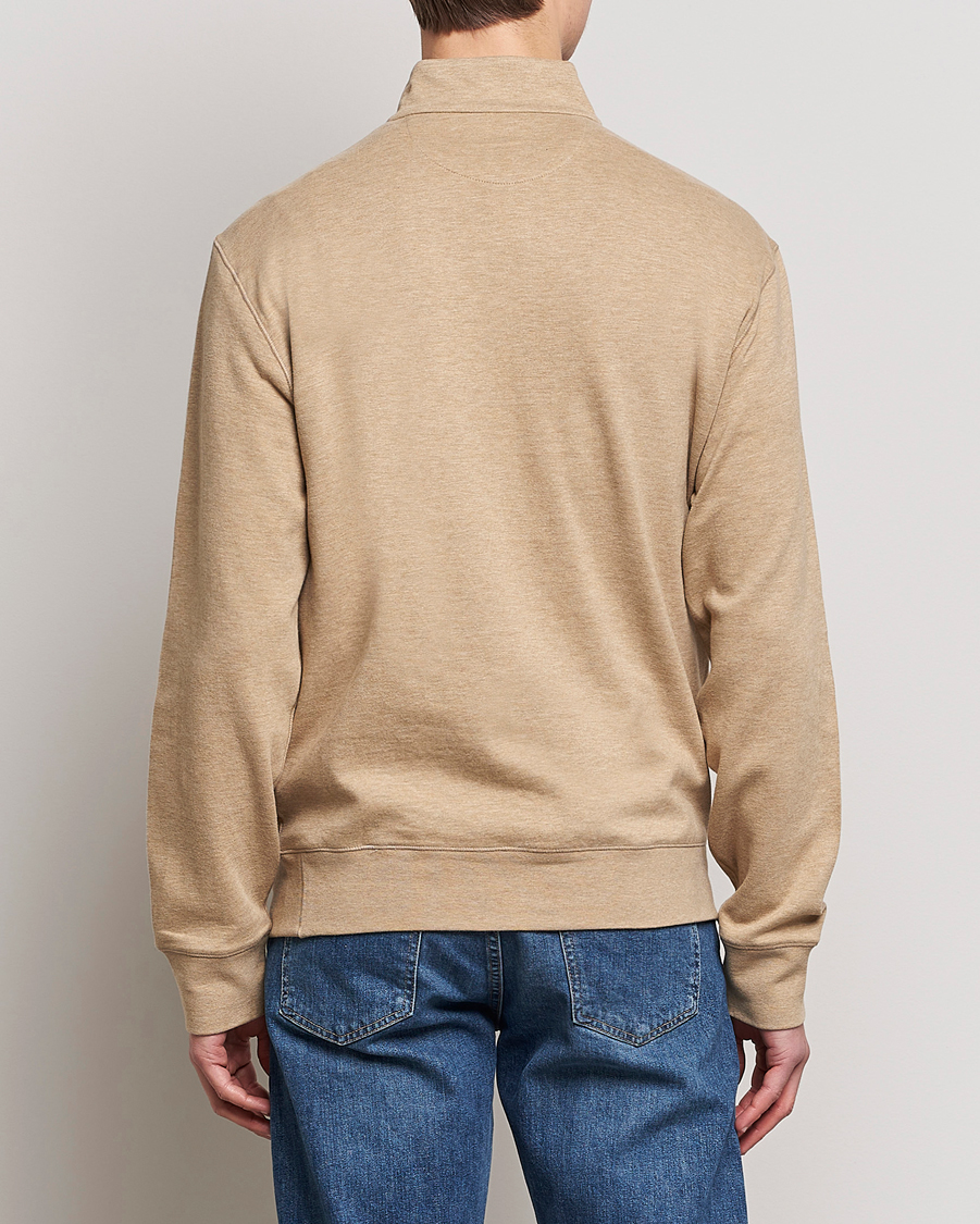 Herren | Pullover | Polo Ralph Lauren | Double Knit Half-Zip Sweater Café Tan Heather