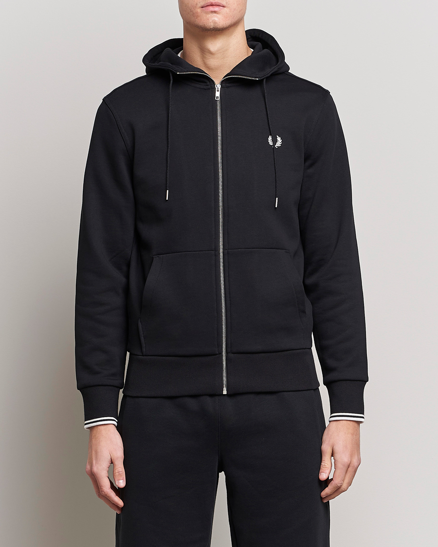 Herren | Pullover | Fred Perry | Full Zip Hooded Sweatshirt Black