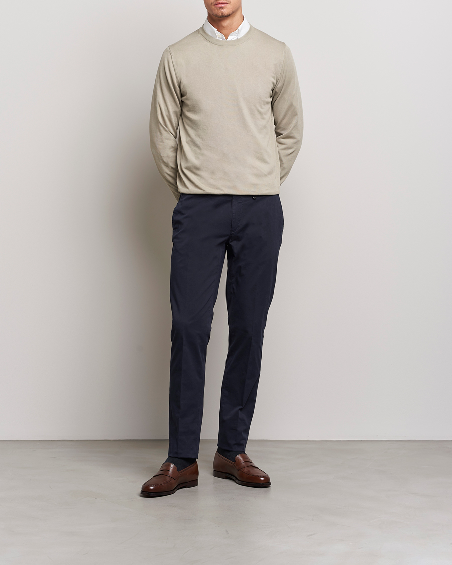 Herren | Pullover | Canali | Cotton Crew Neck Pullover Sage