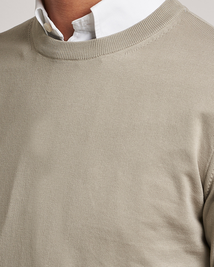 Herren | Pullover | Canali | Cotton Crew Neck Pullover Sage