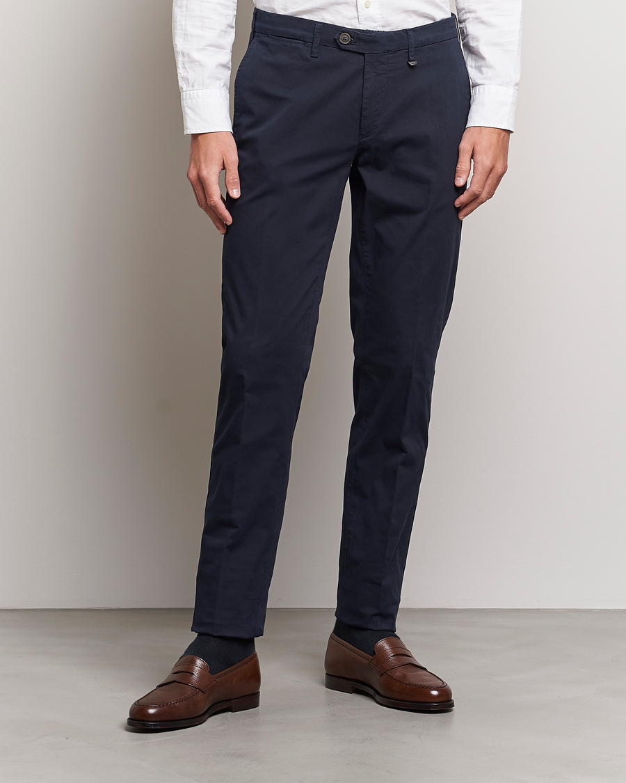 Herren | Hosen | Canali | Cotton Stretch Chinos Navy