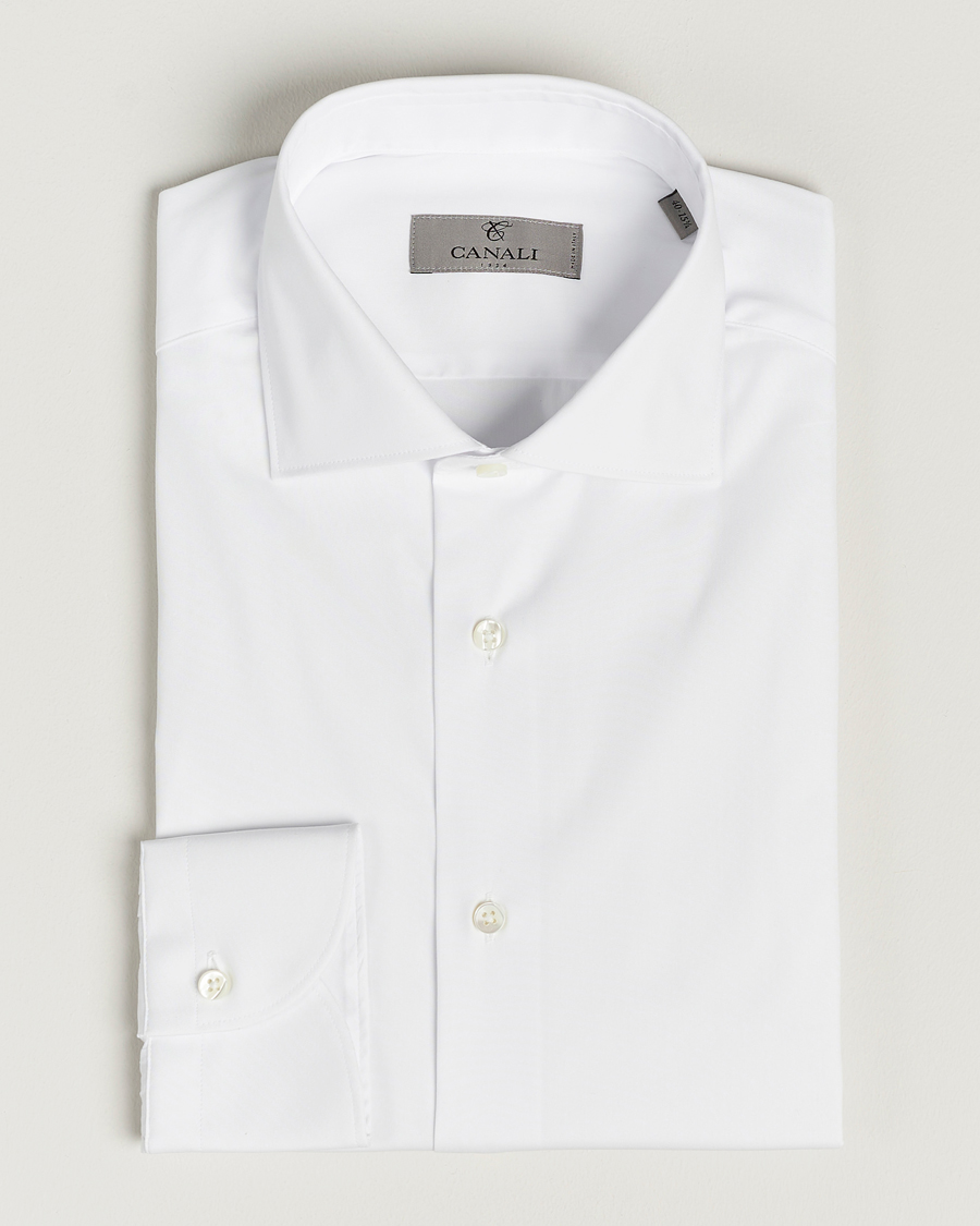 Herren | Hemden | Canali | Slim Fit Cotton/Stretch Shirt White