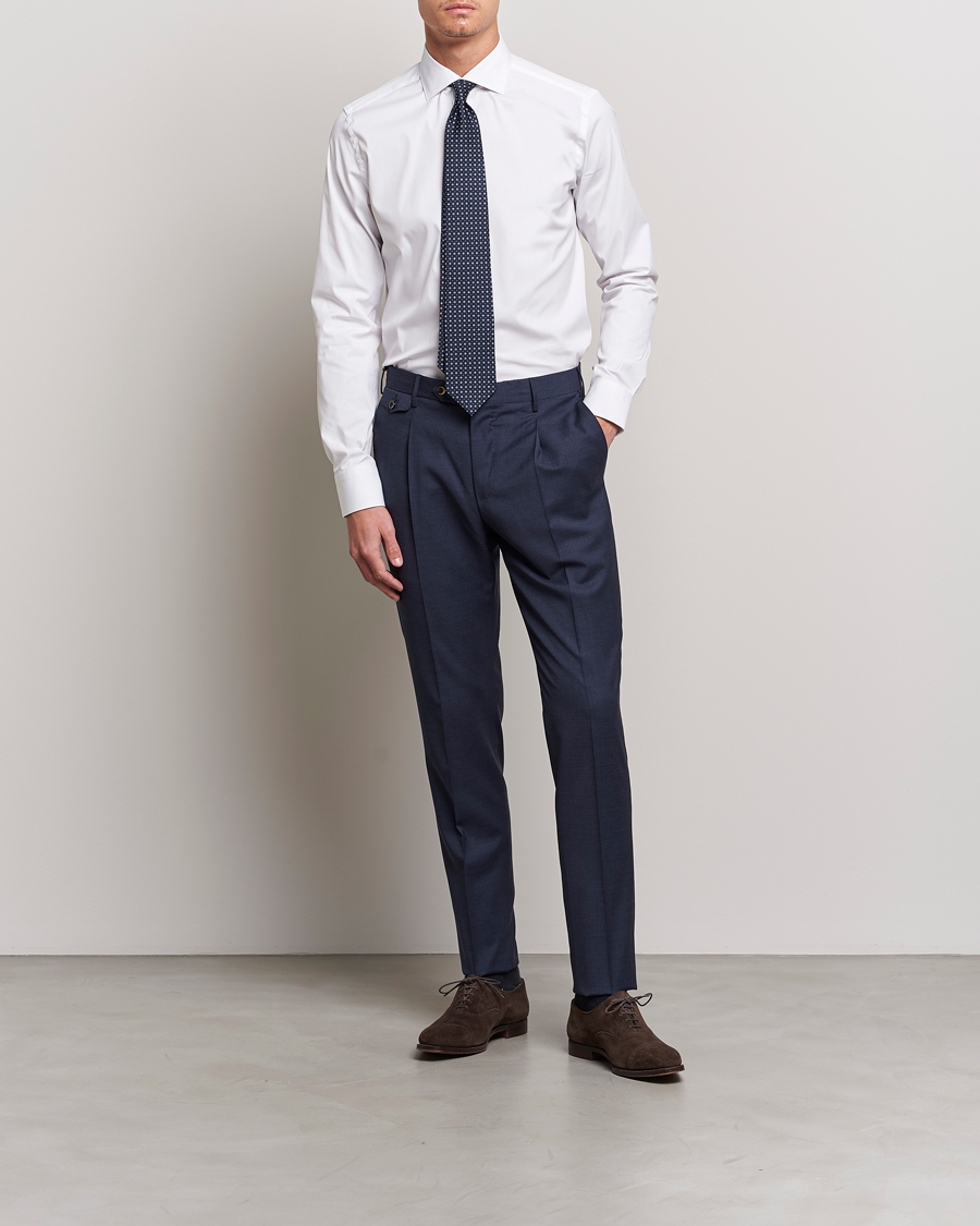 Herren | Hemden | Canali | Slim Fit Cotton/Stretch Shirt White
