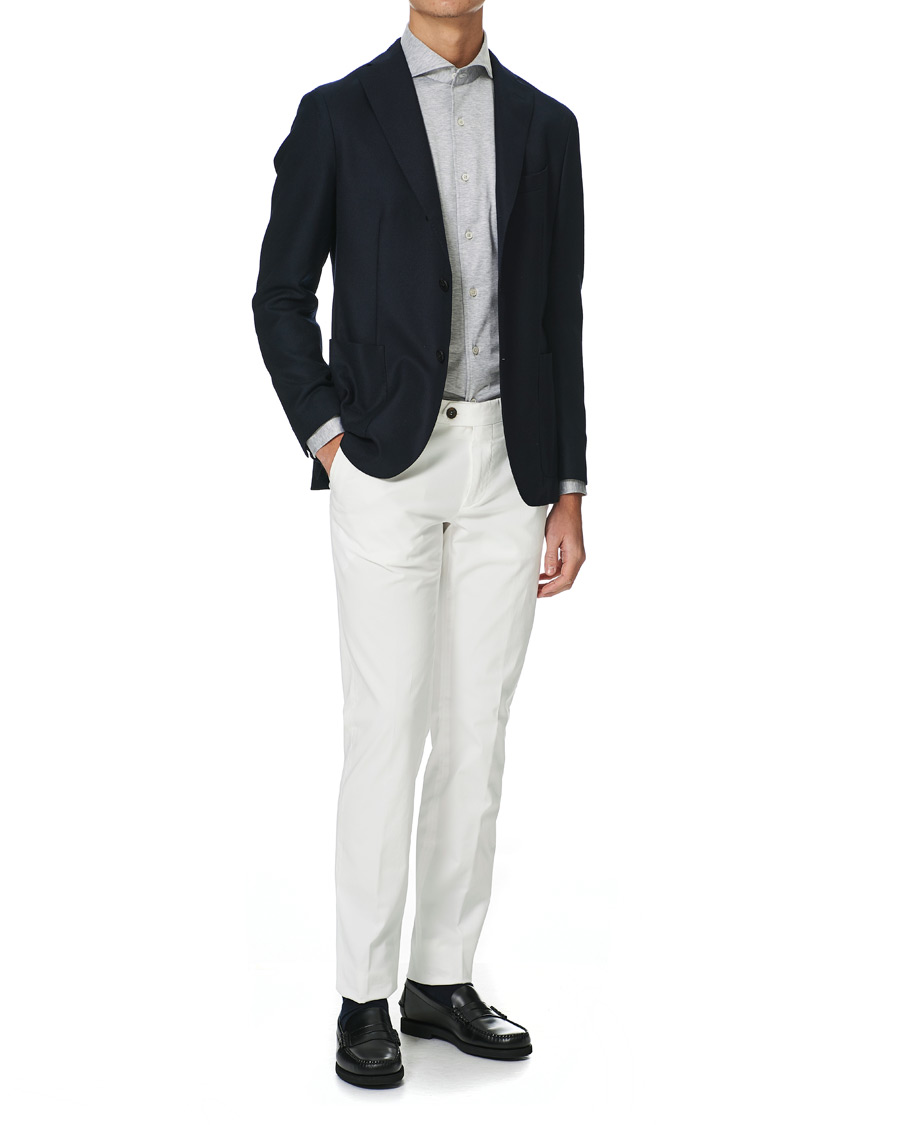 Herren | Hemden | Canali | Slim Fit Jersey Shirt Light Grey