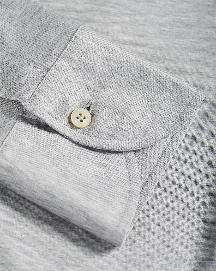 Herren | Hemden | Canali | Slim Fit Jersey Shirt Light Grey