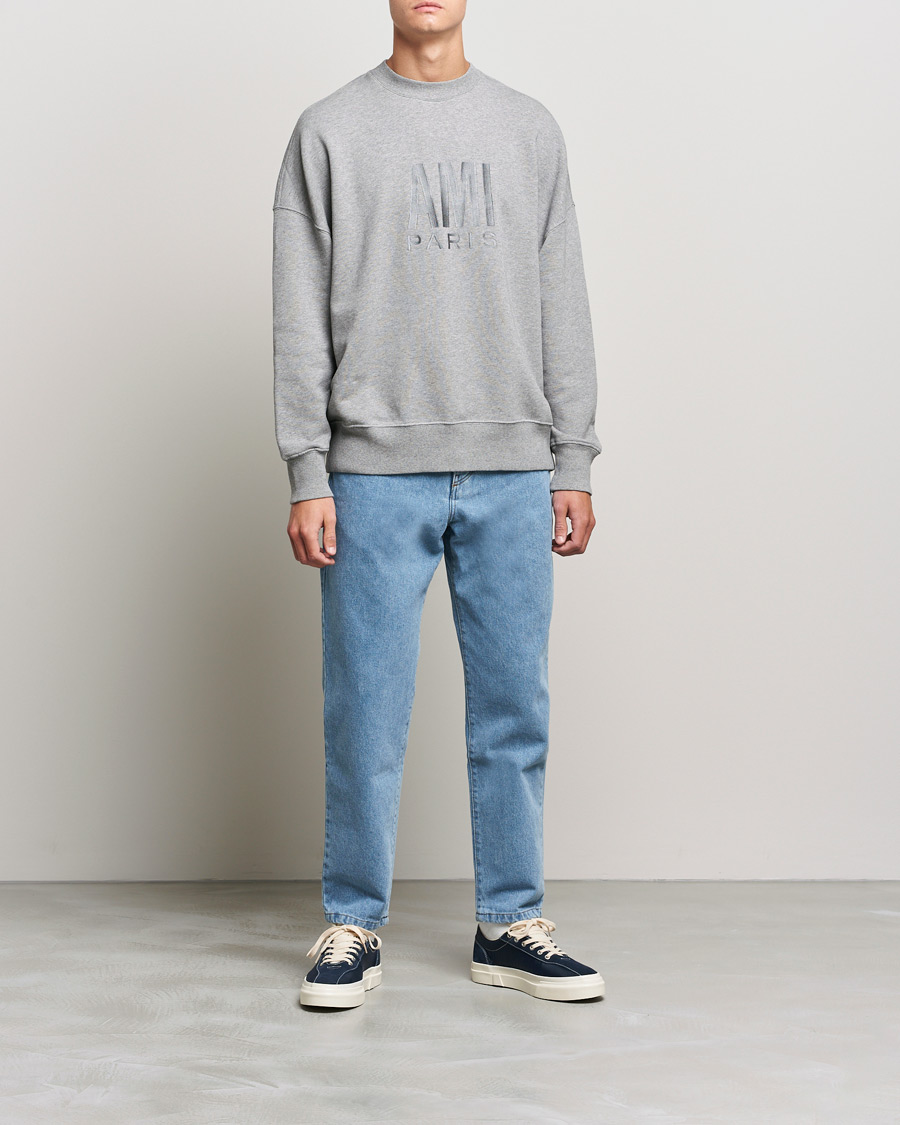 Herren | Pullover | AMI | Oversize Logo Sweatshirt Heather Grey