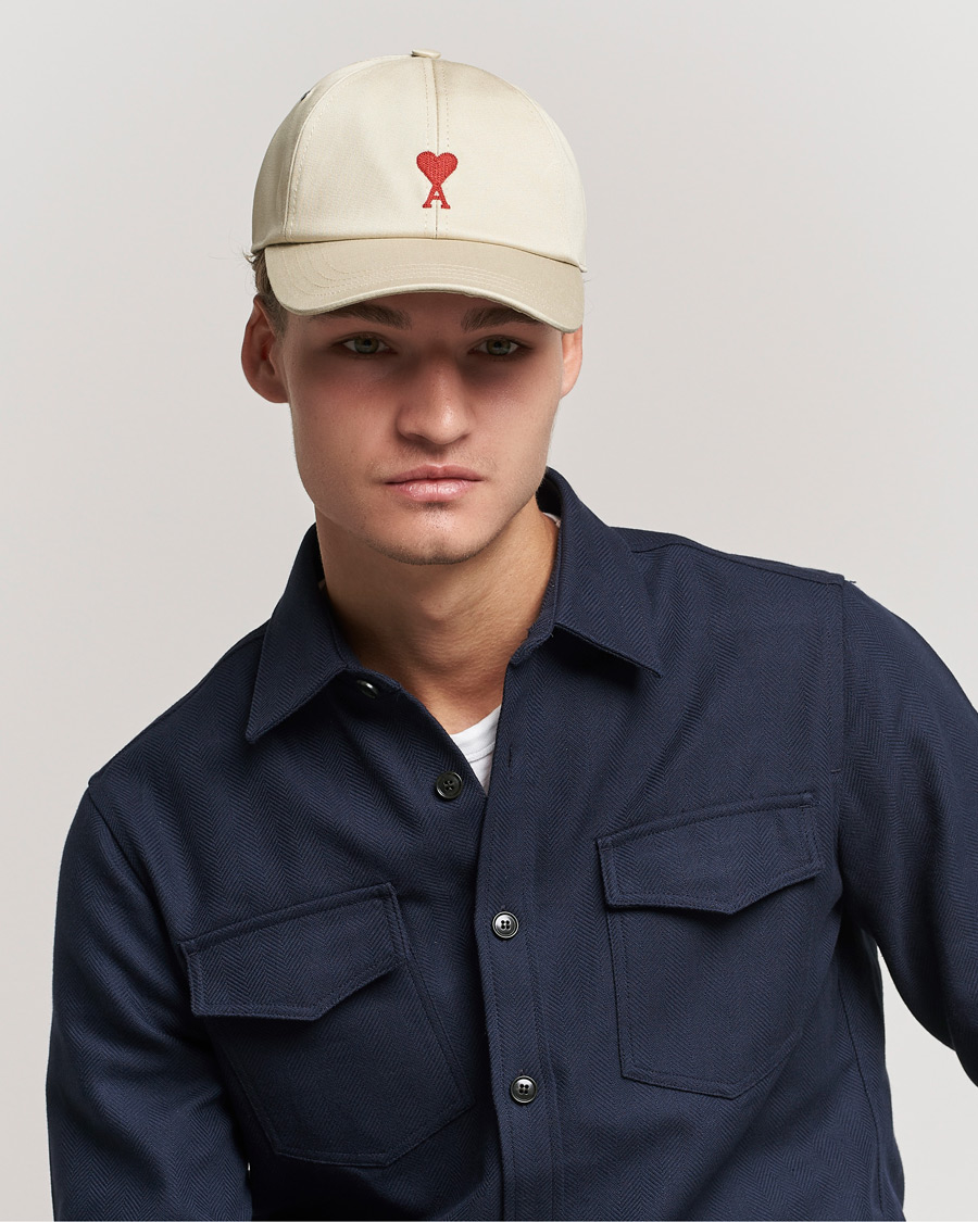 Herren | AMI Heart Logo Baseball Cap Beige | AMI | Heart Logo Baseball Cap Beige