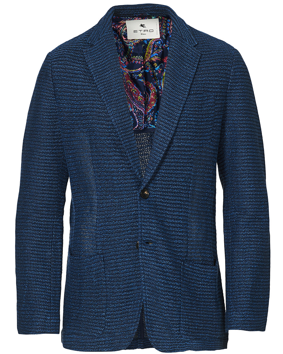 Herren | Sakkos | Etro | Jacquard Jersey Blazer Navy