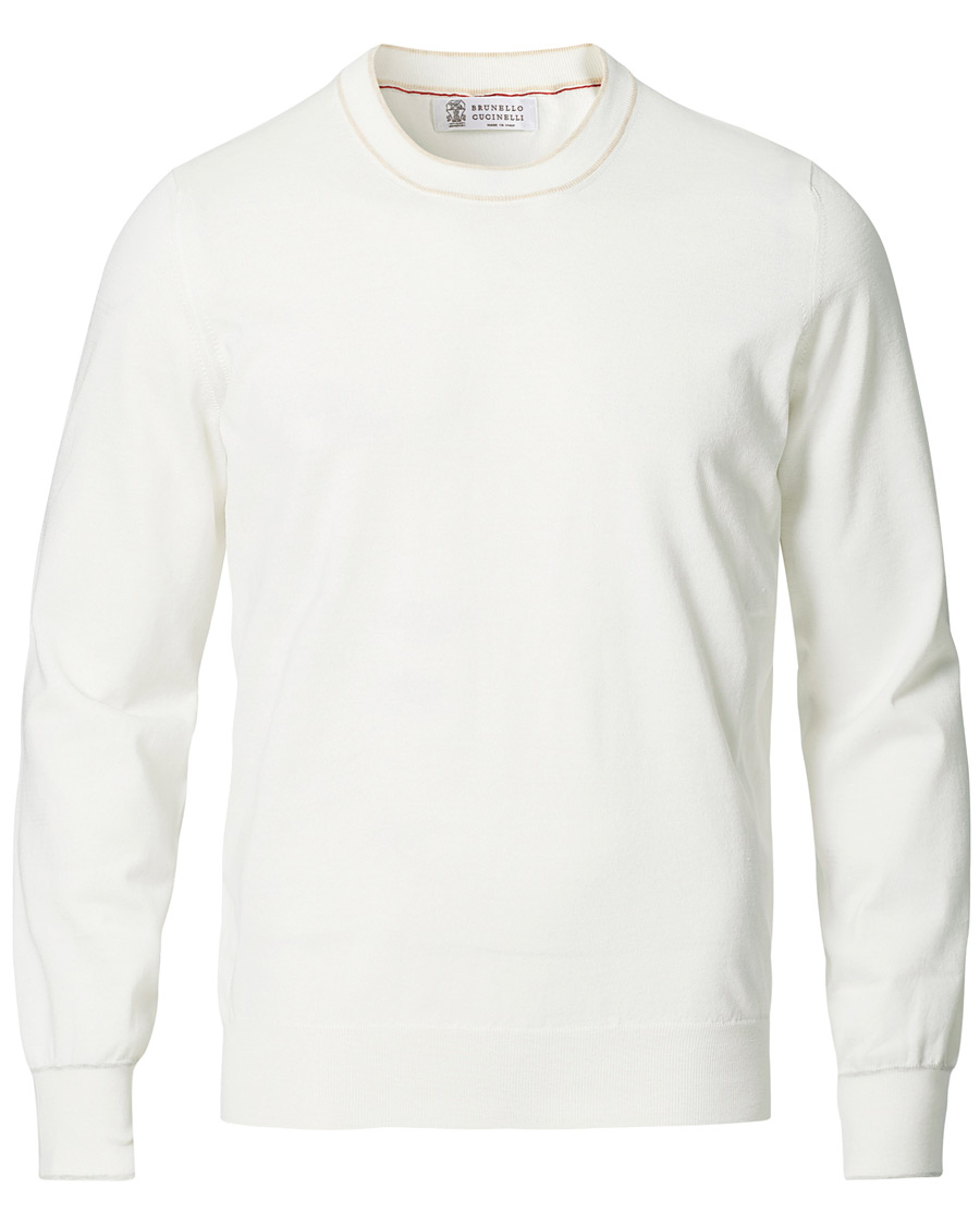 Herren | Pullover | Brunello Cucinelli | Contrast Collar Crew Neck Sweater Panama