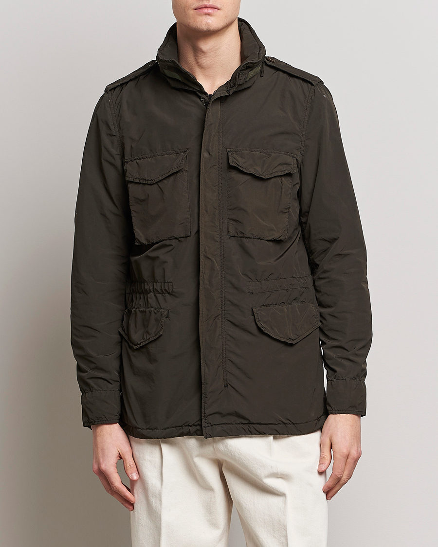Herren | Formal Wear | Aspesi | Giubotto Garment Dyed Field Jacket Dark Military