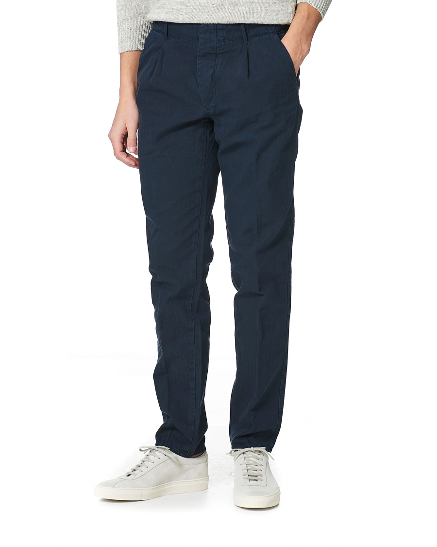 Herren | Hosen | Incotex | Tapered Fit Cotton Trousers Navy