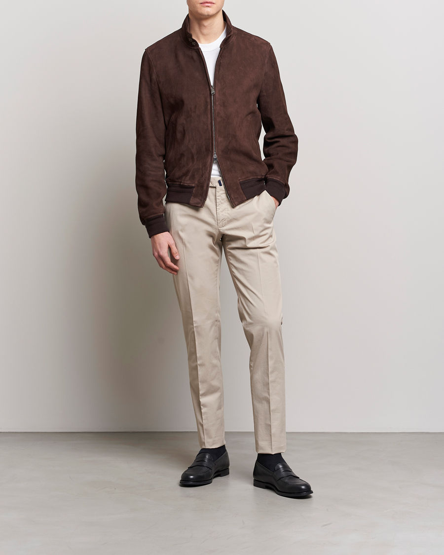 Herren | Hosen | Incotex | Slim Fit Comfort Chinos Light Grey