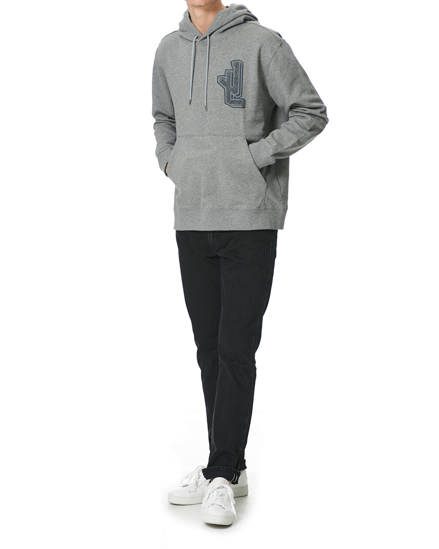 Herren | Pullover | J.Lindeberg | Tony Patch Hoodie Mid Grey Melange