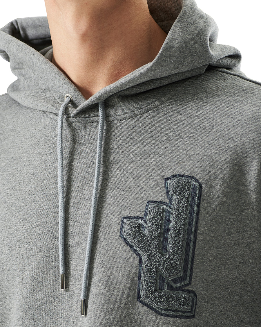 Herren | Pullover | J.Lindeberg | Tony Patch Hoodie Mid Grey Melange