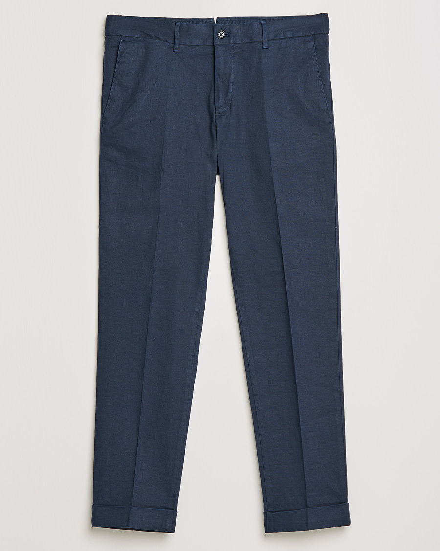 Herren | Hosen | J.Lindeberg | Grant Stretch Cotton/Linen Trousers Navy