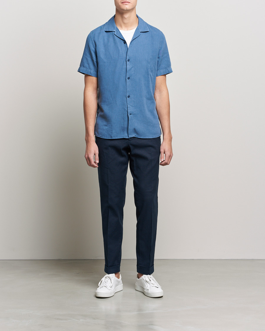 Herren | Hosen | J.Lindeberg | Grant Stretch Cotton/Linen Trousers Navy