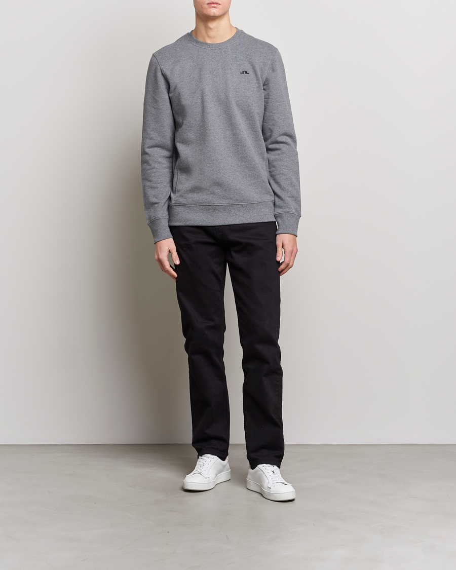 Herren | Pullover | J.Lindeberg | Cal Crew Neck Sweat Grey Melange
