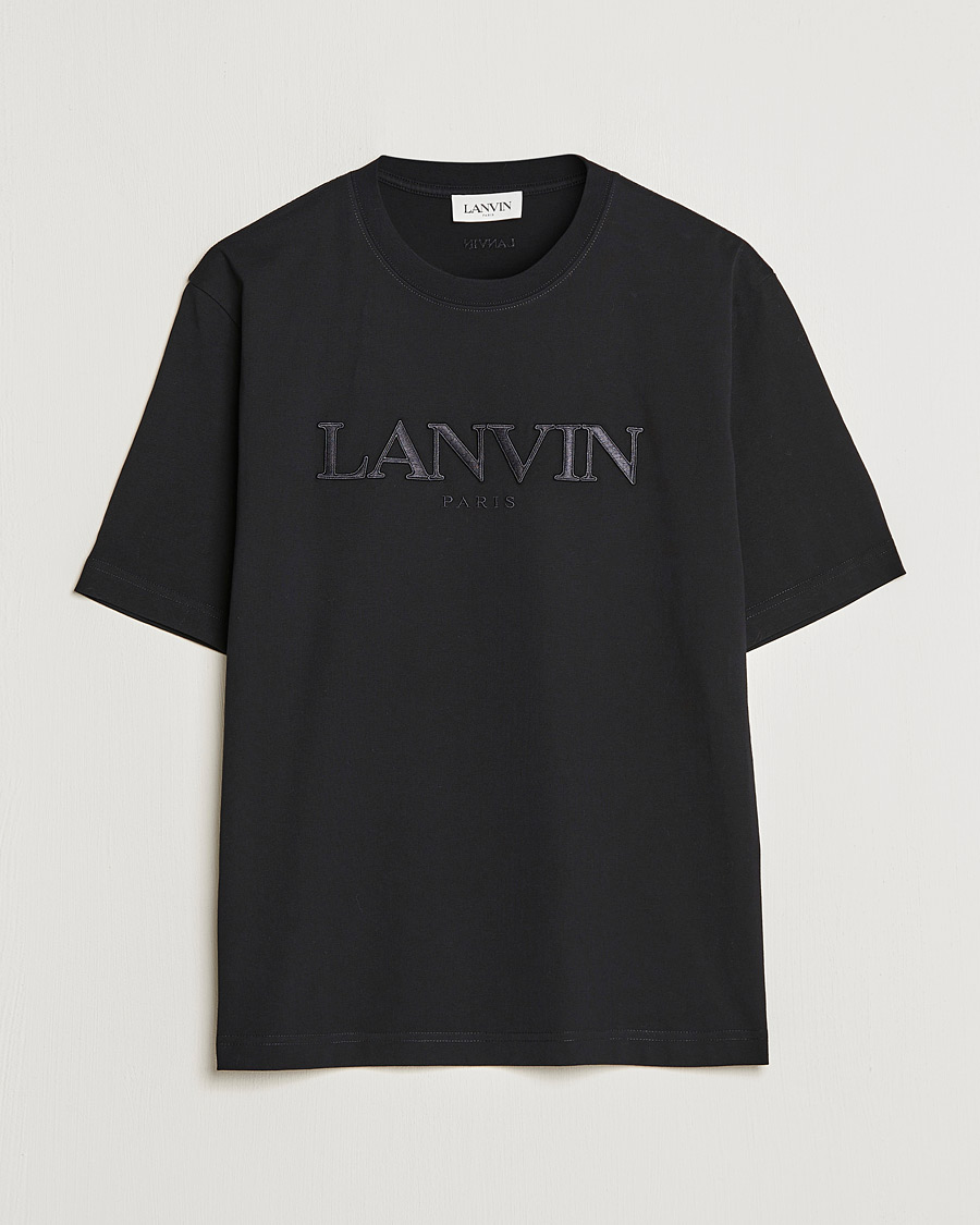Herren | T-Shirts | Lanvin | Embroidered Tonal Logo T-Shirt Black