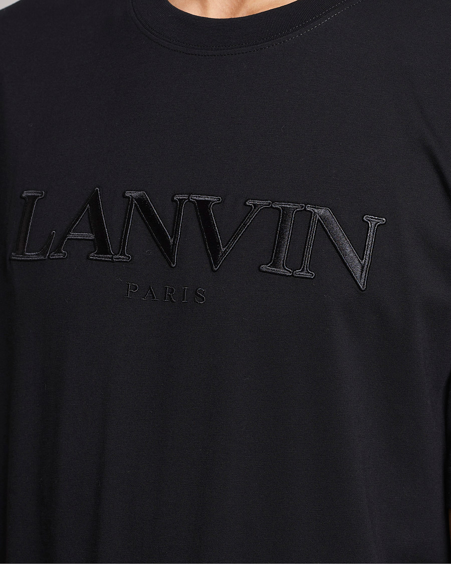Herren | T-Shirts | Lanvin | Embroidered Tonal Logo T-Shirt Black