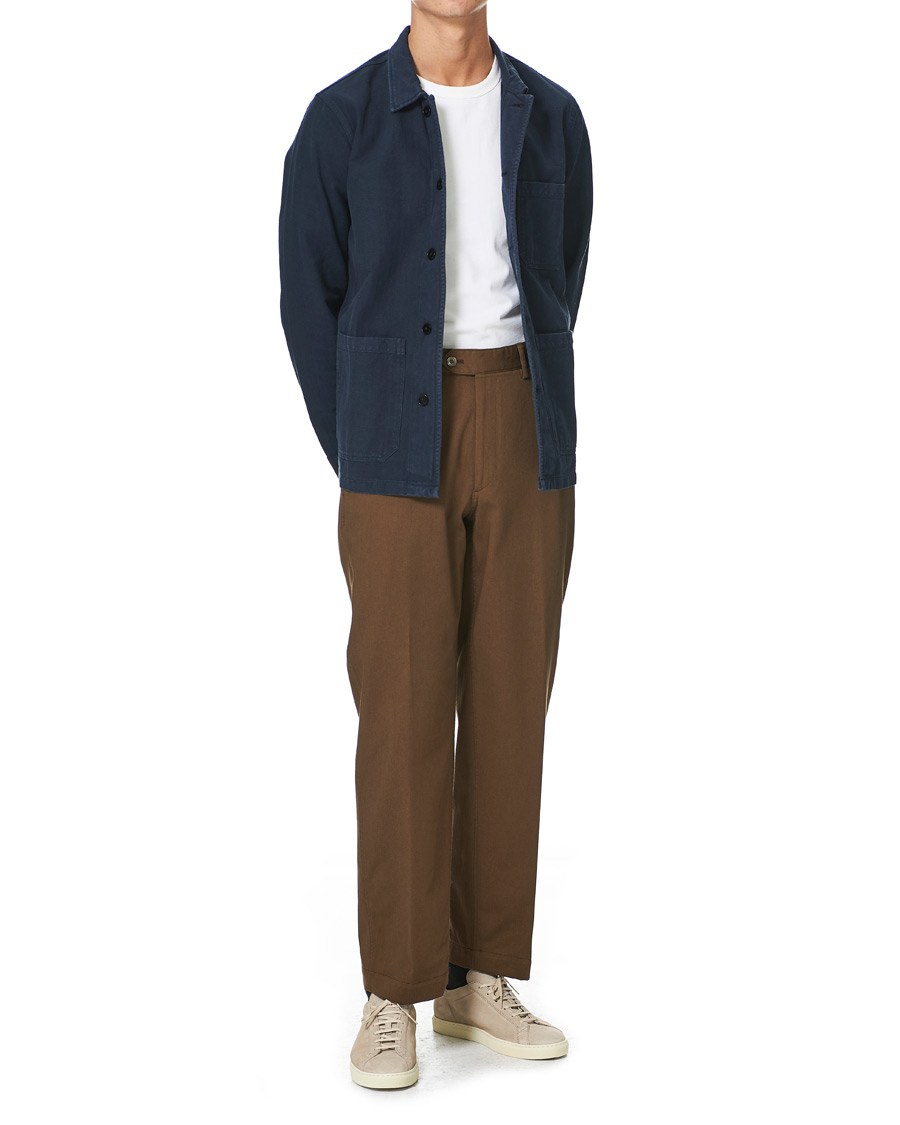 Herren | Hemden | A Day's March | Original Herringbone Overshirt Navy