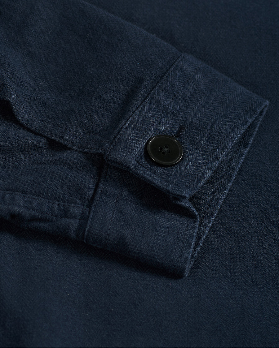 Herren | Hemden | A Day's March | Original Herringbone Overshirt Navy