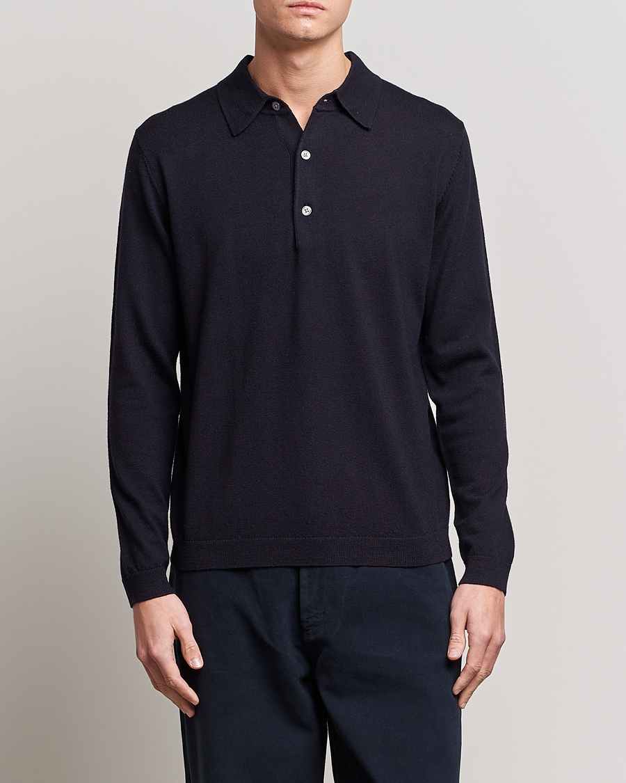 Herren | Business & Beyond | A Day's March | Ambroz Merino Polo Navy