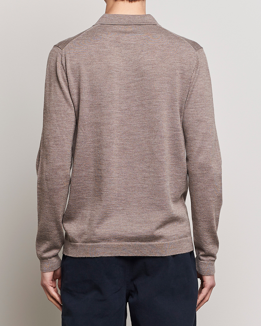 Herren | Pullover | A Day's March | Ambroz Merino Polo Taupe