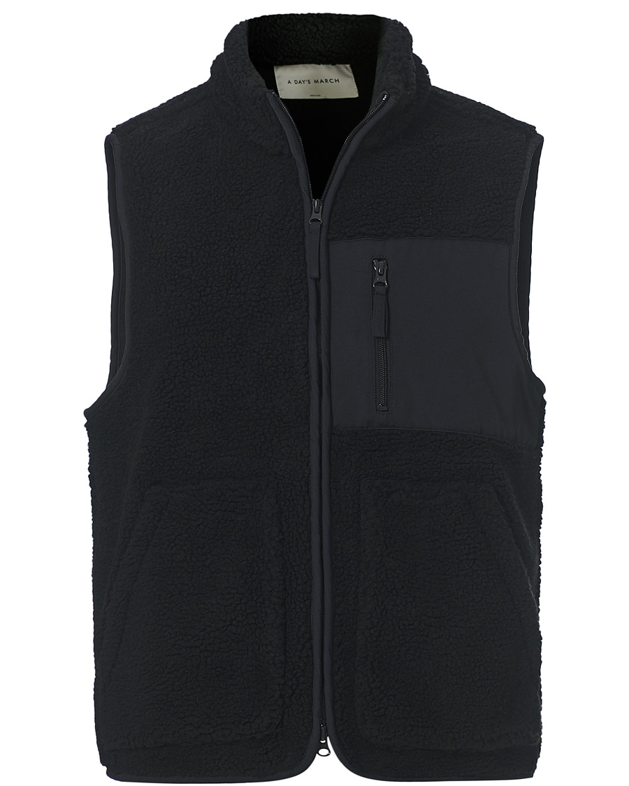 Herren | Pullover | A Day's March | Arvån Recycled Fleece Vest Black