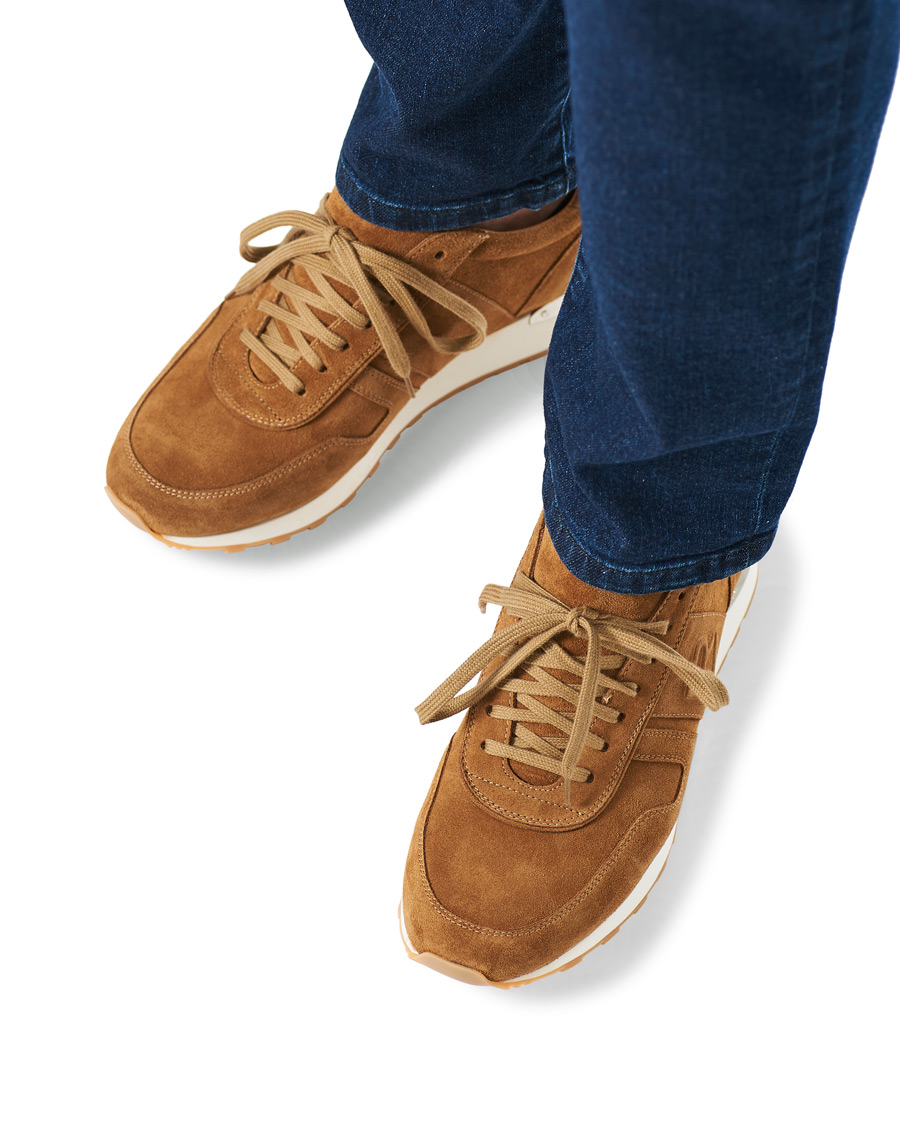 Herren | Ralph Lauren Purple Label Ethan Running Sneakers Brown Suede | Ralph Lauren Purple Label | Ethan Running Sneakers Brown Suede