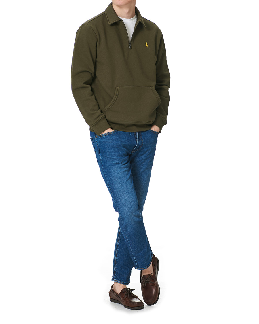Herren | Pullover | Polo Ralph Lauren | Graphic Fleece Half Zip Sweater Defender Green