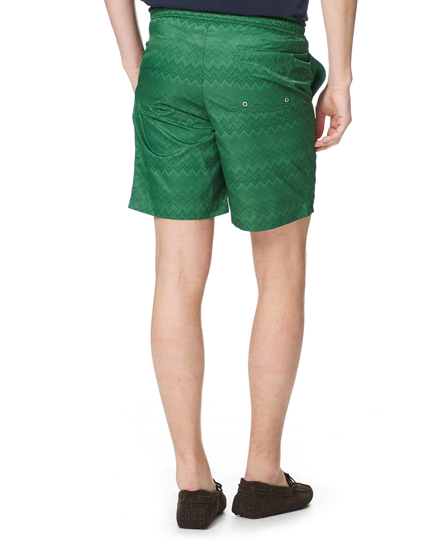 Herren | Badehosen | Missoni | Tonal Zig Zag Swim Shorts Dark Green