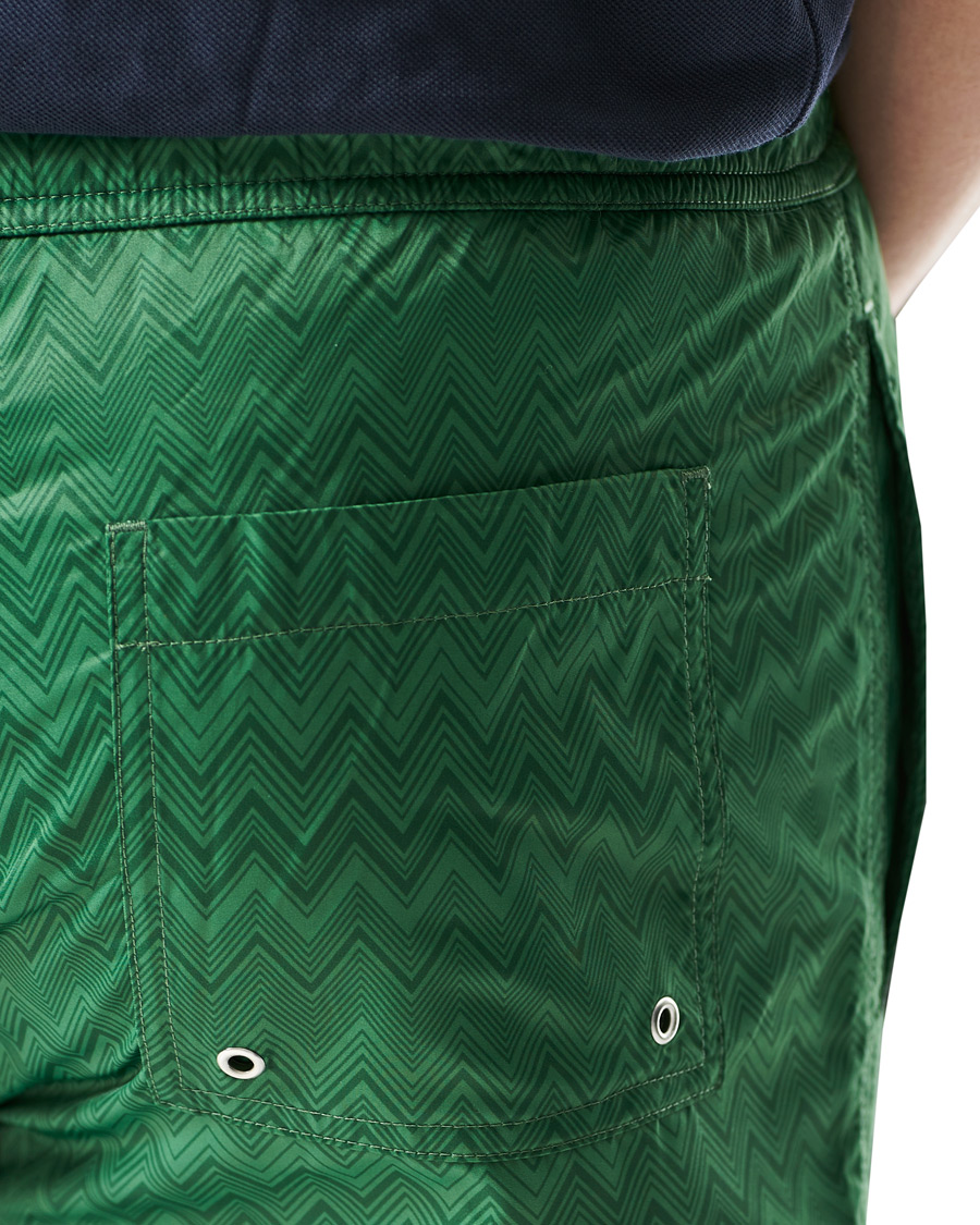Herren | Badehosen | Missoni | Tonal Zig Zag Swim Shorts Dark Green