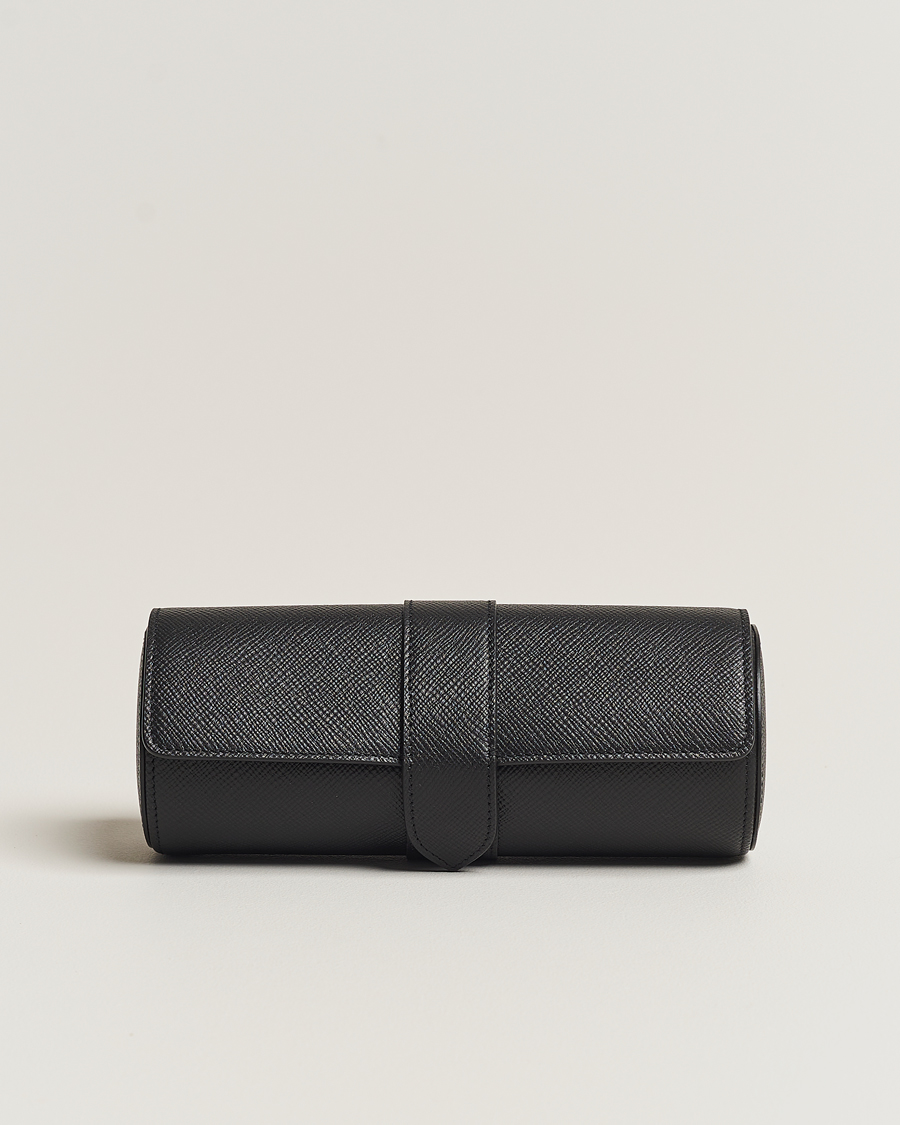 Herren | Smythson Panama Travel Watch Roll Black | Smythson | Panama Travel Watch Roll Black