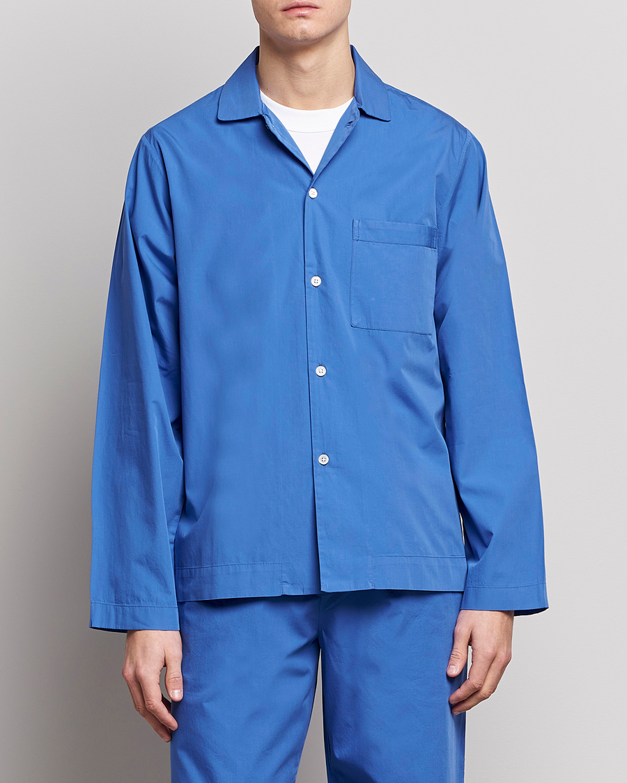 Herren | Für den Entspannten | Tekla | Poplin Pyjama Shirt Royal Blue