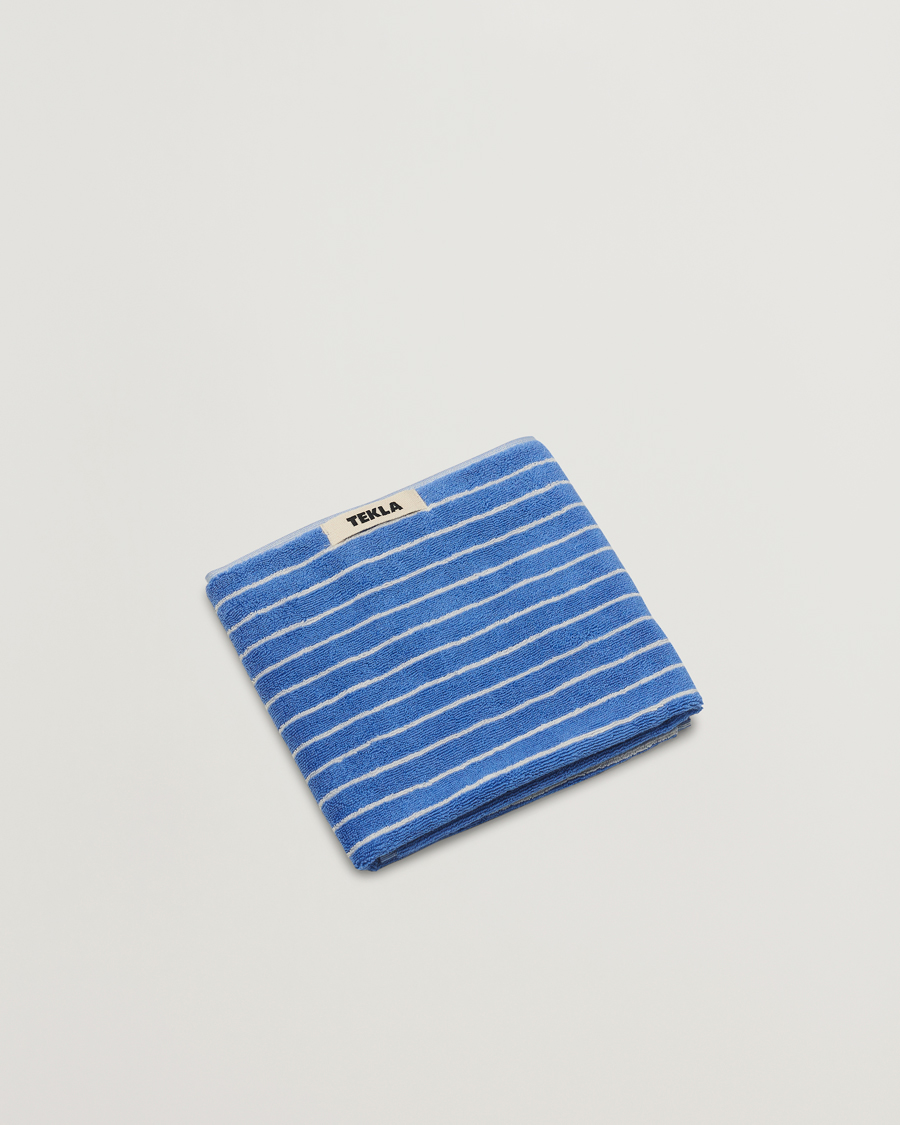Herren | Tekla Organic Terry Hand Towel Clear Blue Stripes | Tekla | Organic Terry Hand Towel Clear Blue Stripes