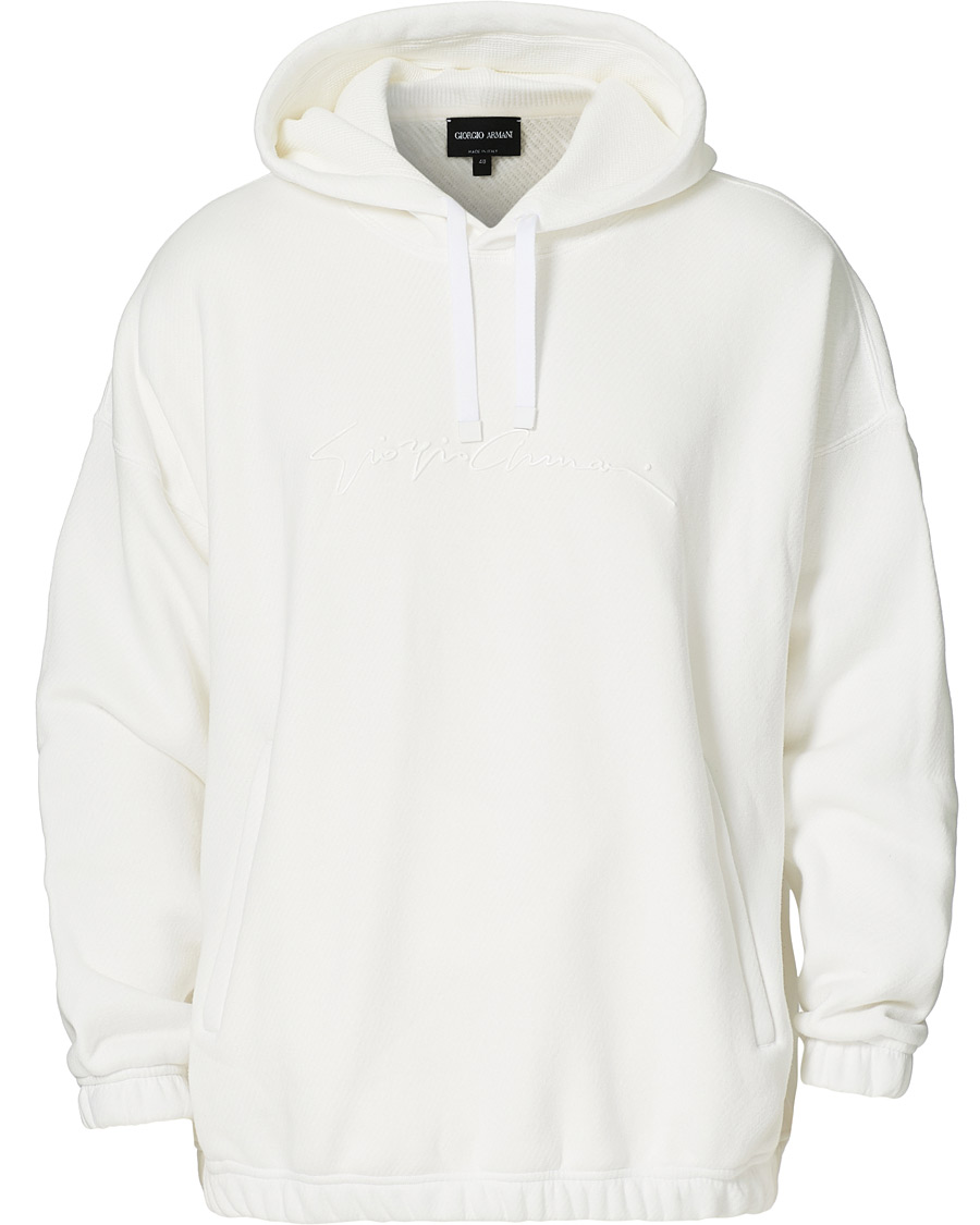 Herren | Pullover | Giorgio Armani | Denim Cotton Hoodie White