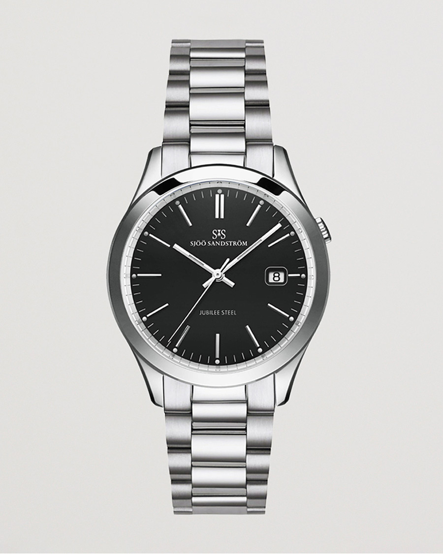 Herren | Sjöö Sandström Jubilee Steel Quartz 40mm Black/Steel | Sjöö Sandström | Jubilee Steel Quartz 40mm Black/Steel